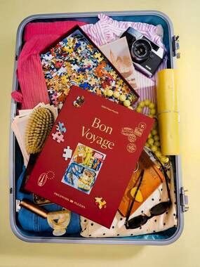 NEW PIECEWORK PUZZLES bon voyage 1000 piece puzzle in red